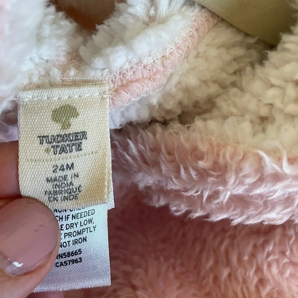Tucker + Tate Reversible Shearling Hoodie Jacket Baby Girl 24 month Pink/White